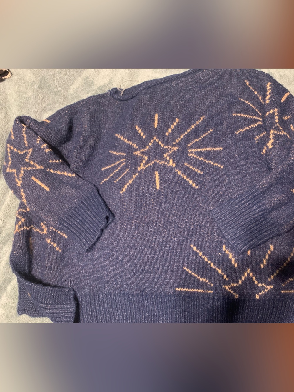 Navy Star-Pattern Sweater